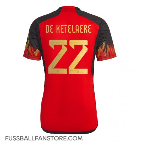 Belgien Charles De Ketelaere #22 Replik Heimtrikot WM 2022 Kurzarm